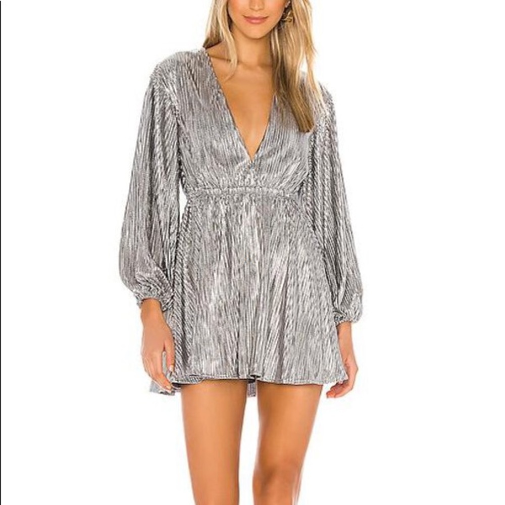 New Lovers + Friends Huron Metallic Mini Dress